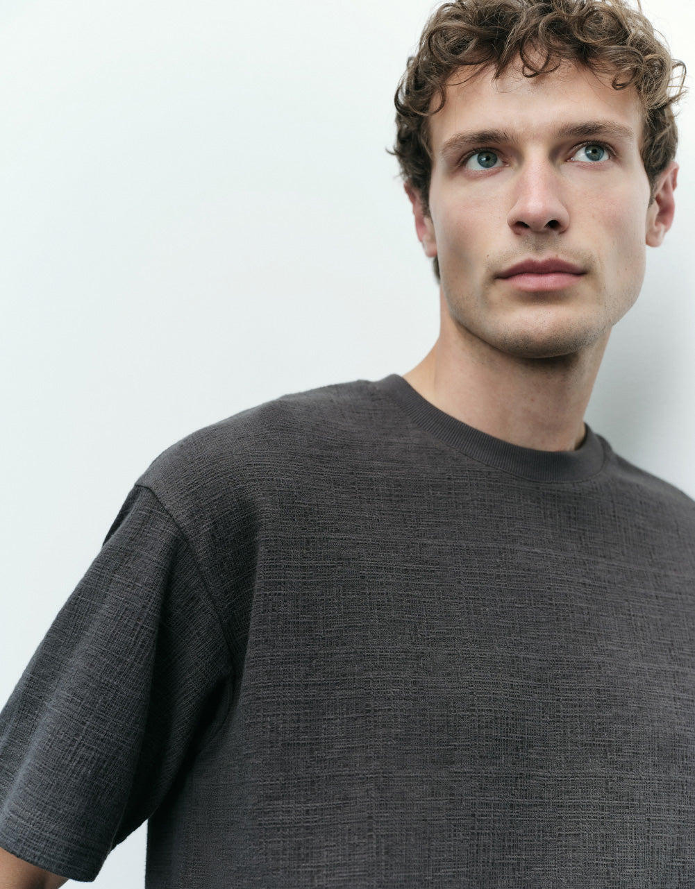 Knitted Drop Shoulder Sleeve  T-Shirt