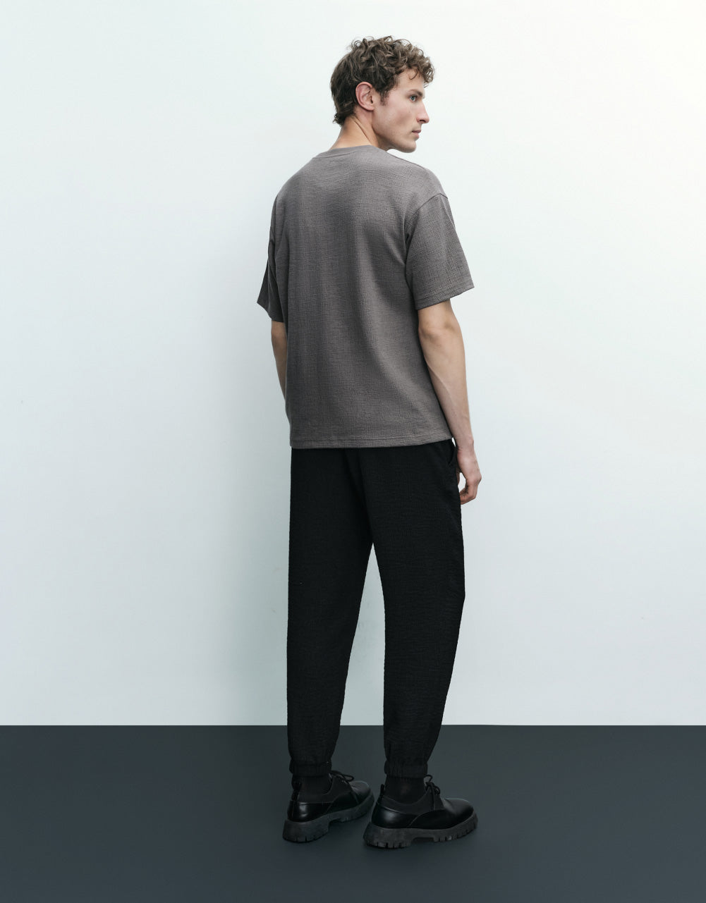 Knitted Drop Shoulder Sleeve  T-Shirt