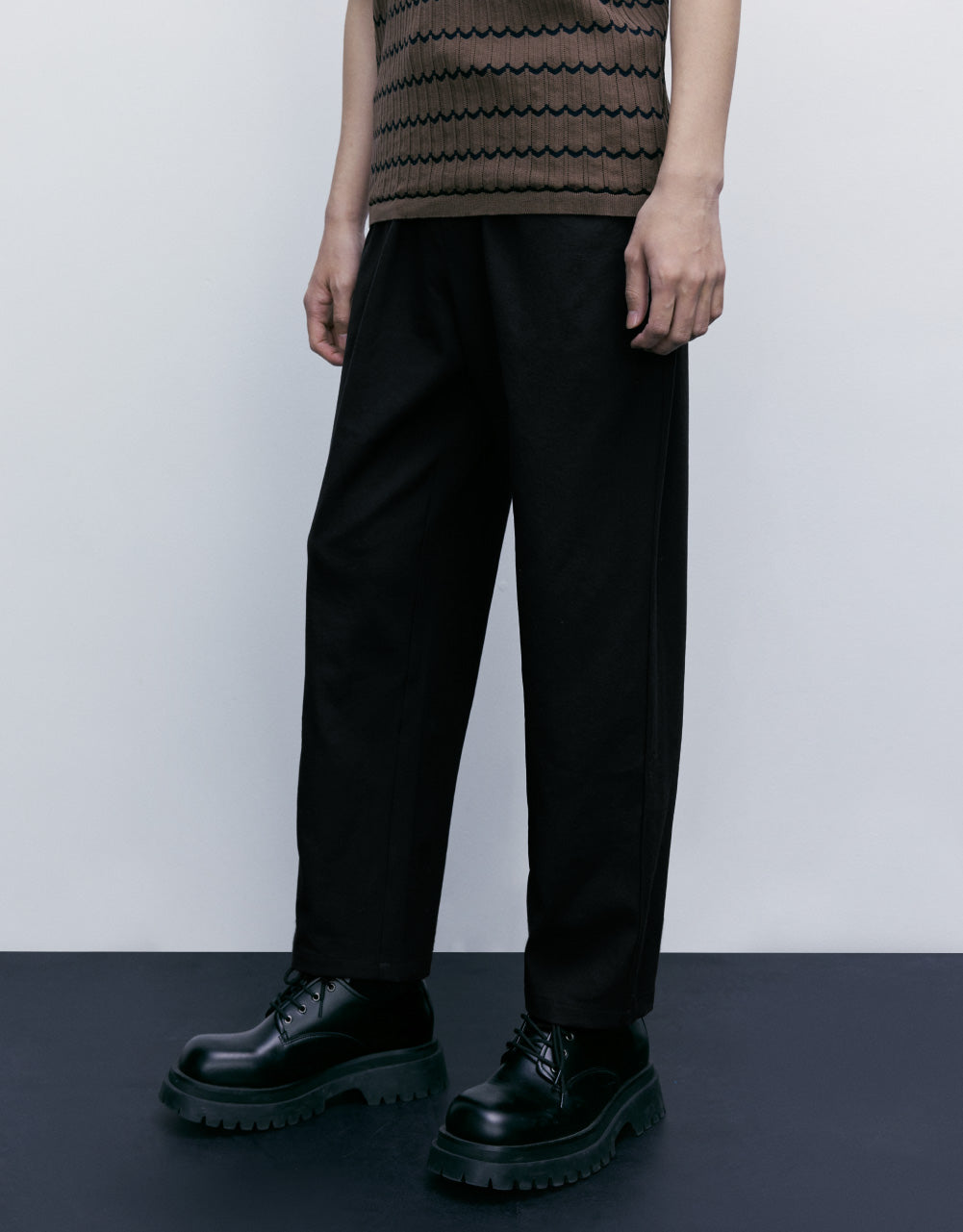 Elastic Waist Straight Pants