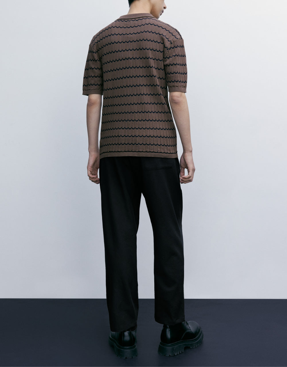 Elastic Waist Straight Pants
