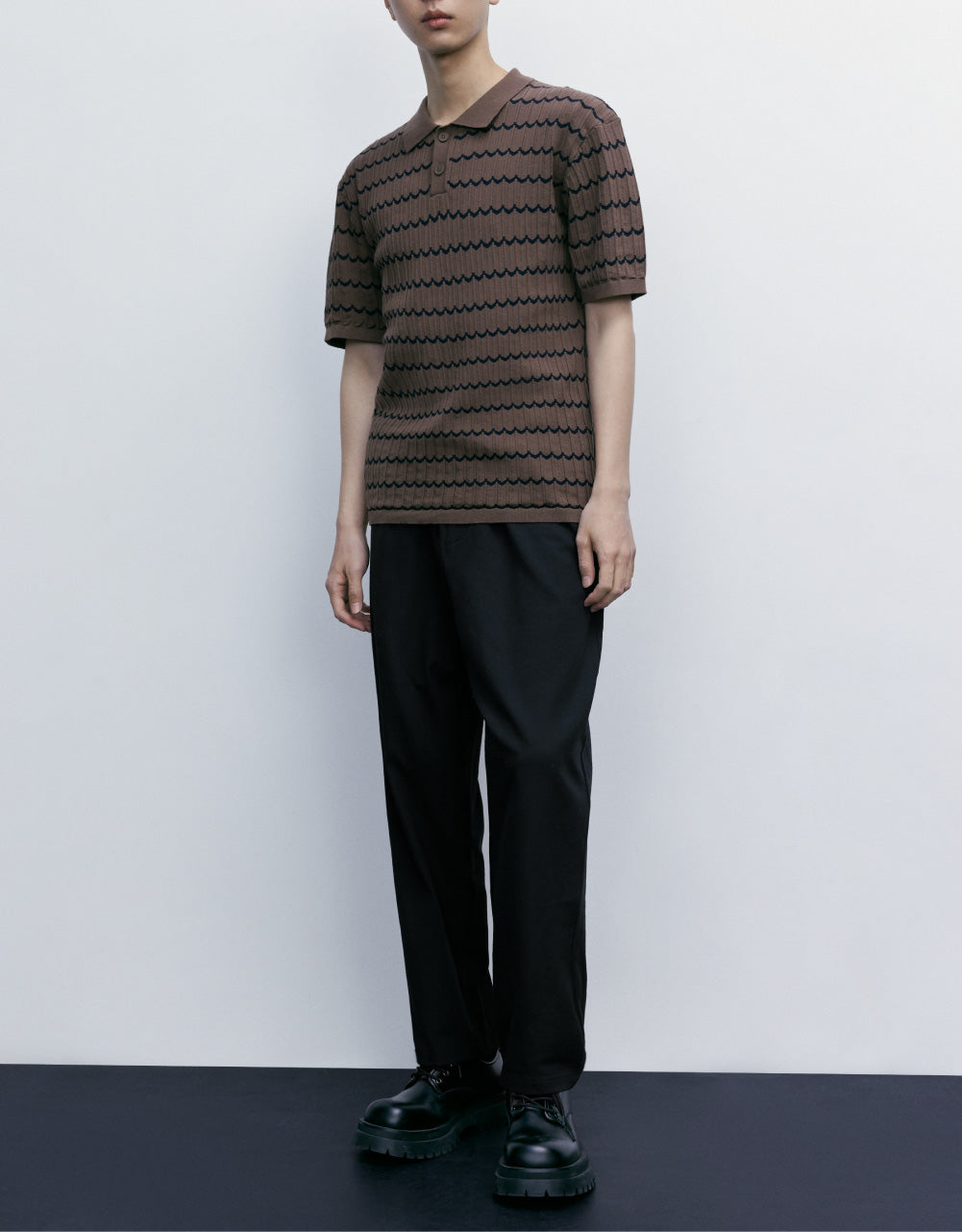 Elastic Waist Straight Pants