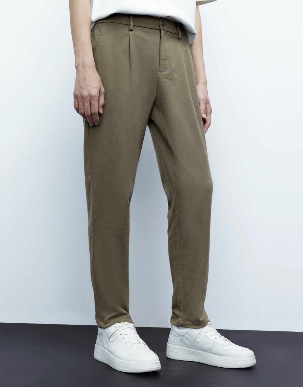 Textured Straight Pants