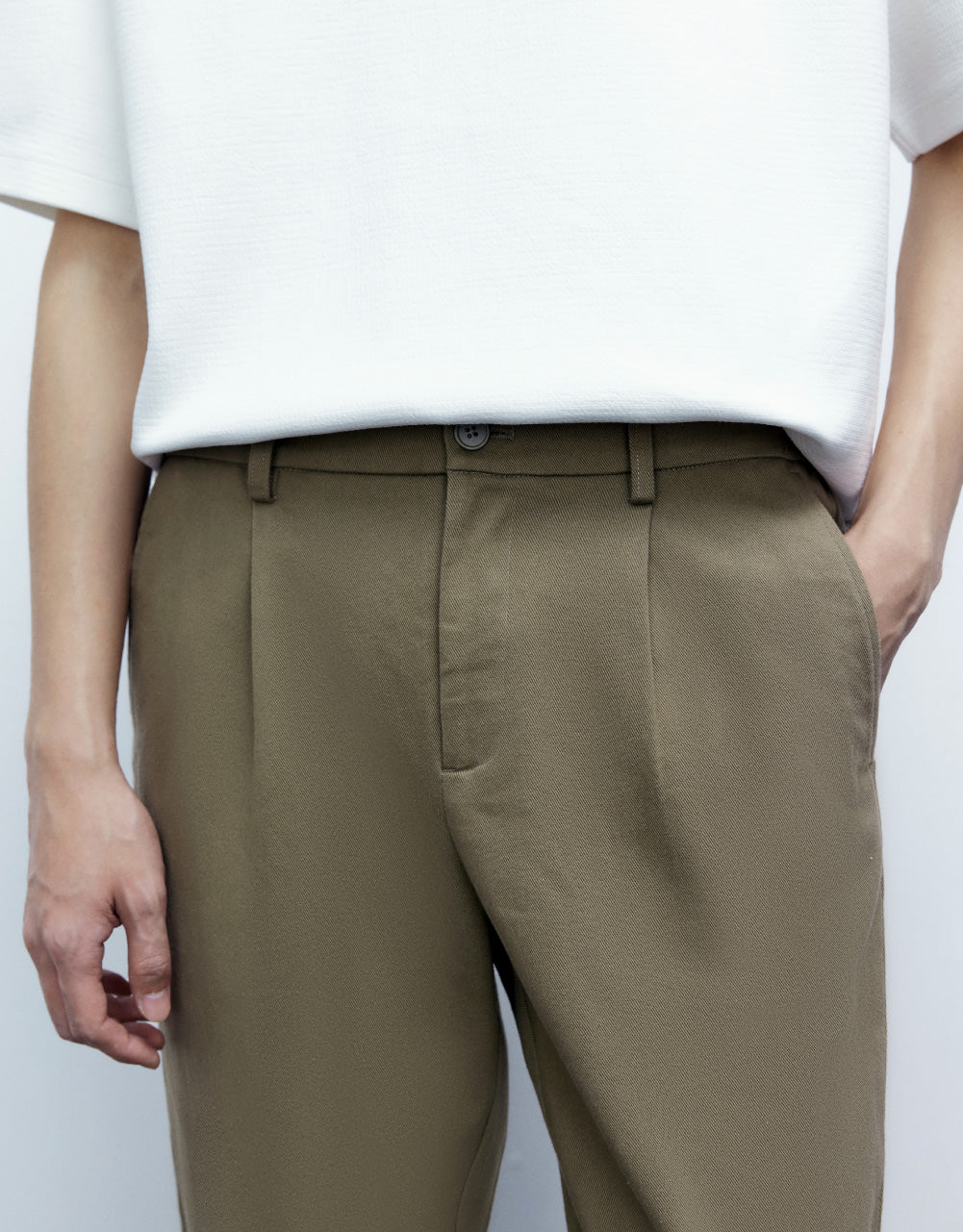 Textured Straight Pants