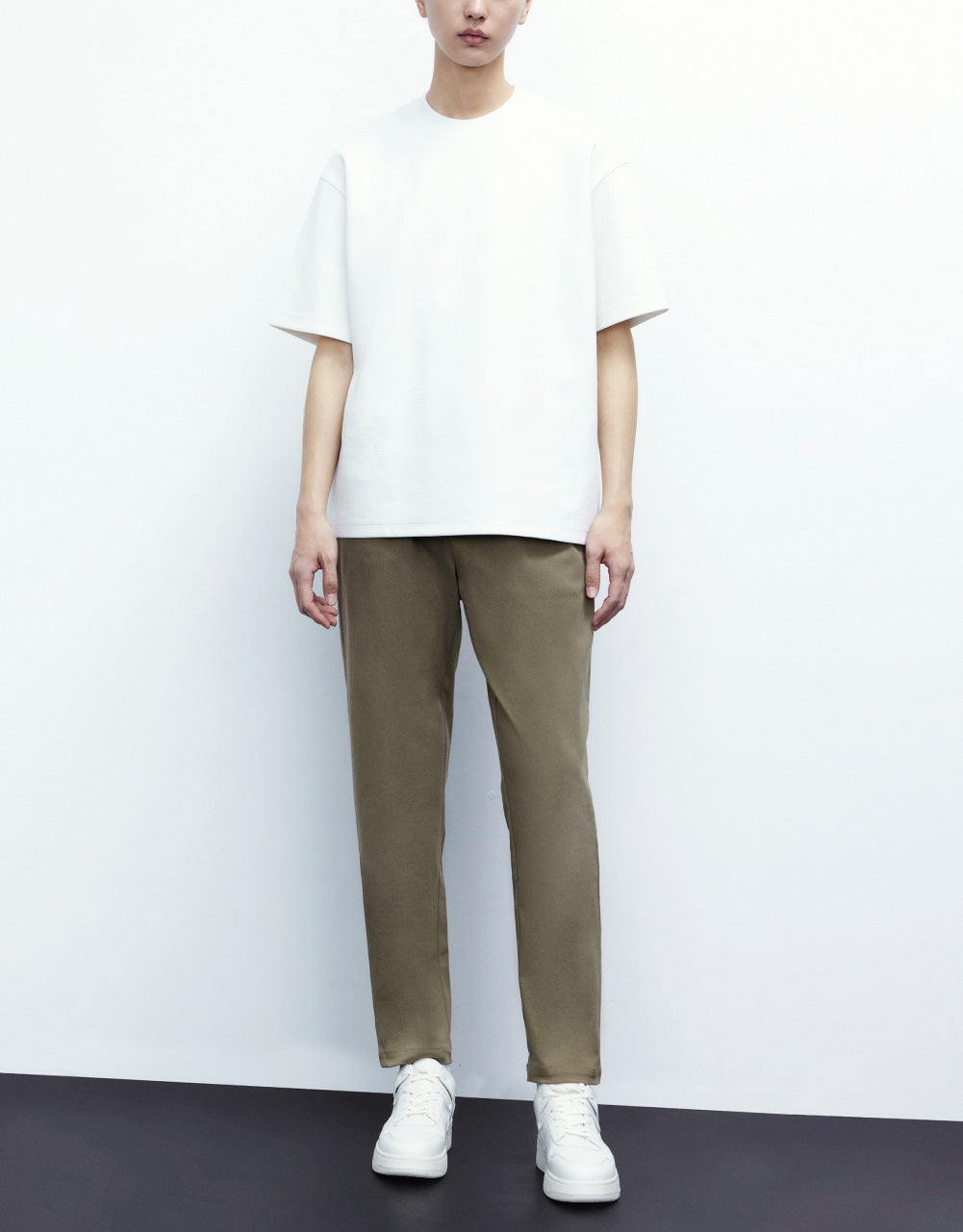 Textured Straight Pants