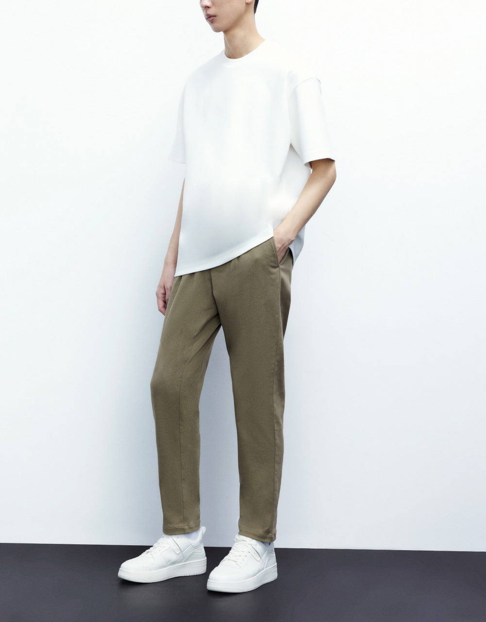 Textured Straight Pants