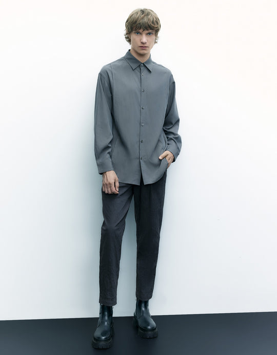 Textured Straight Pants