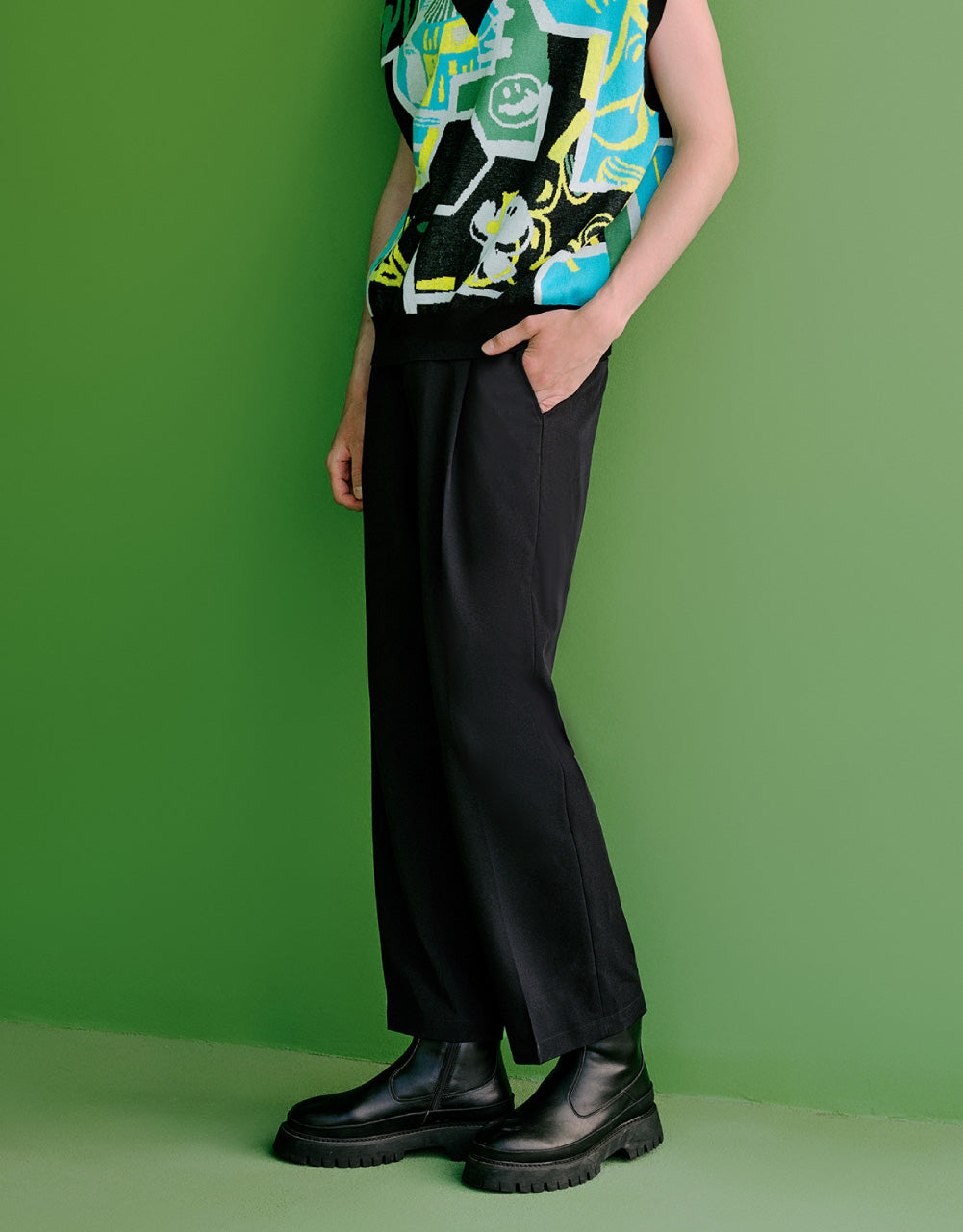 Mid-Waist Straight Pants