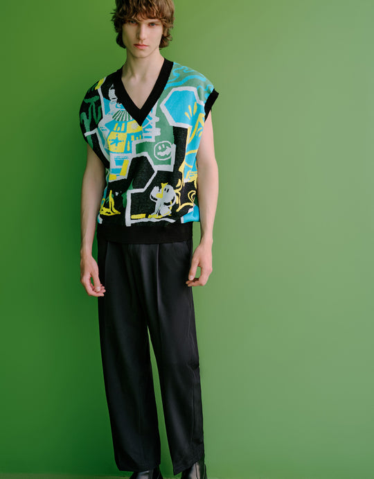 Mid-Waist Straight Pants