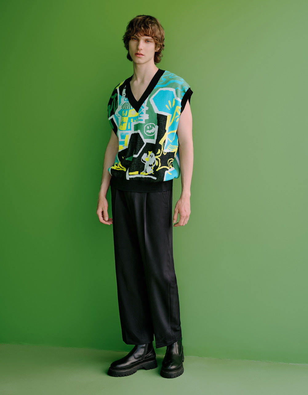 Mid-Waist Straight Pants