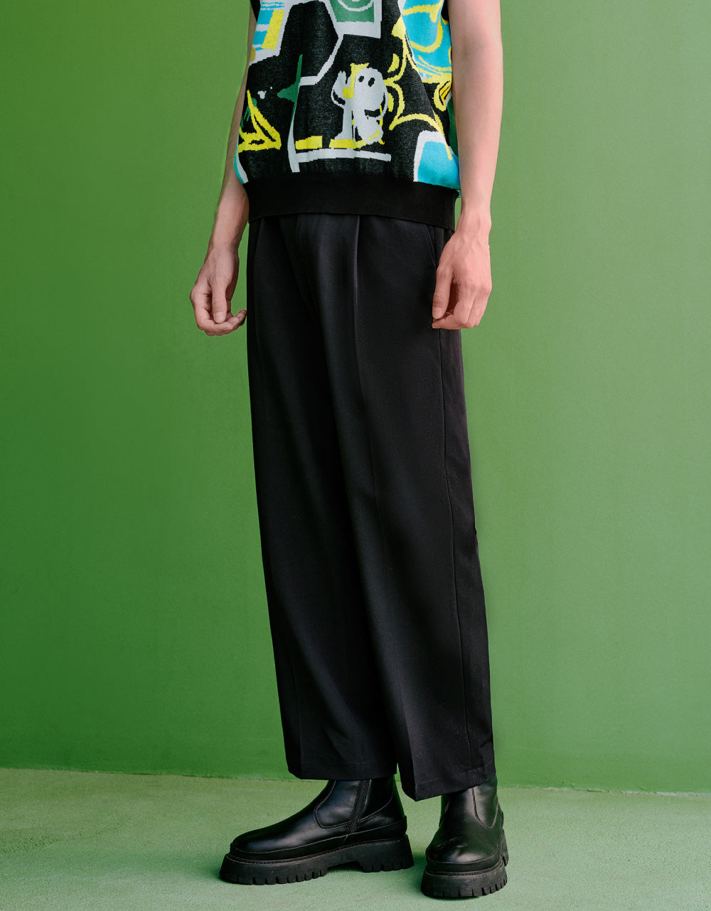 Mid-Waist Straight Pants