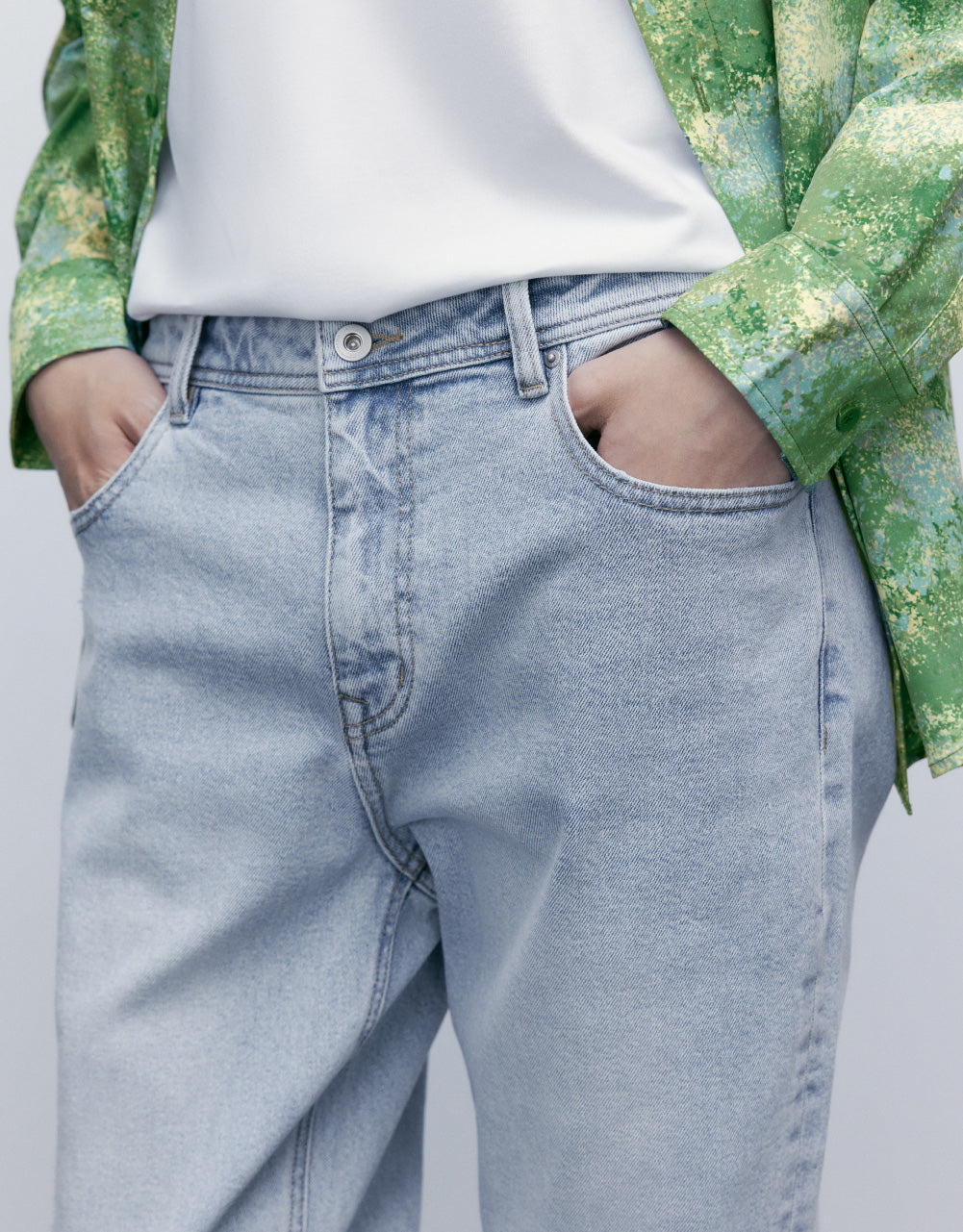 Mid-Waist Straight Jeans