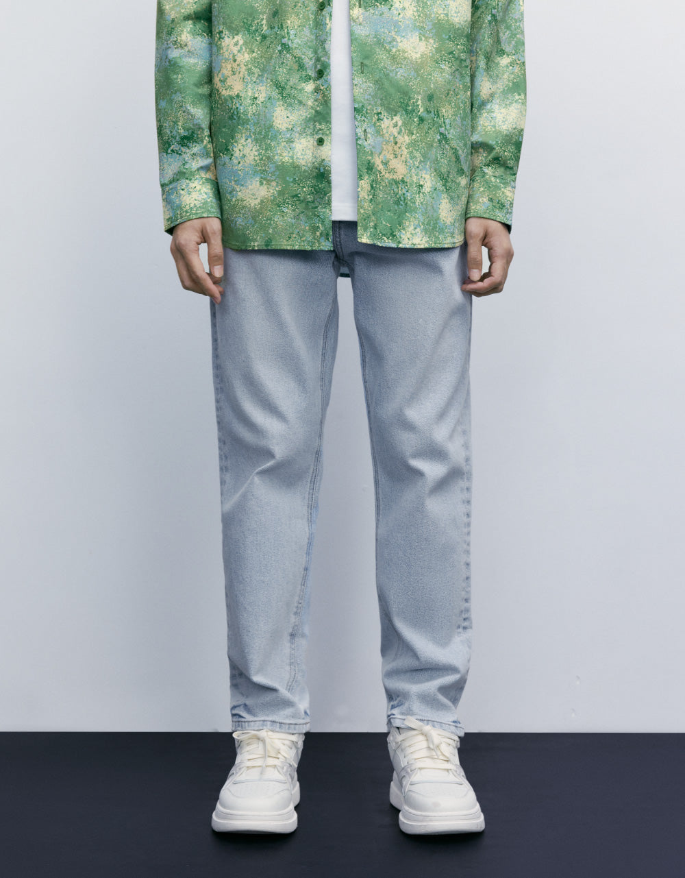 Mid-Waist Straight Jeans