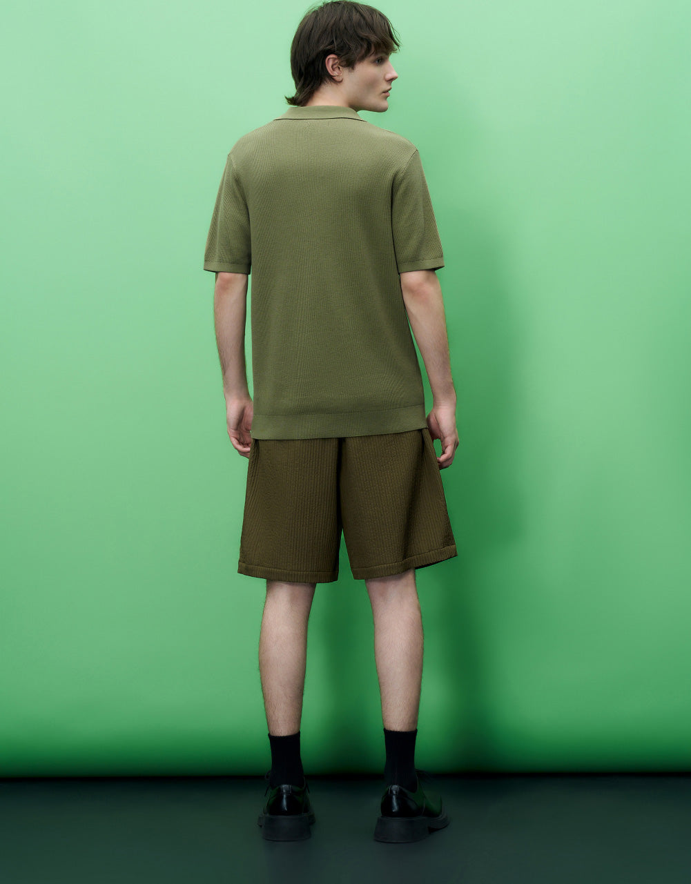 Stand Collar Knitted T-Shirt