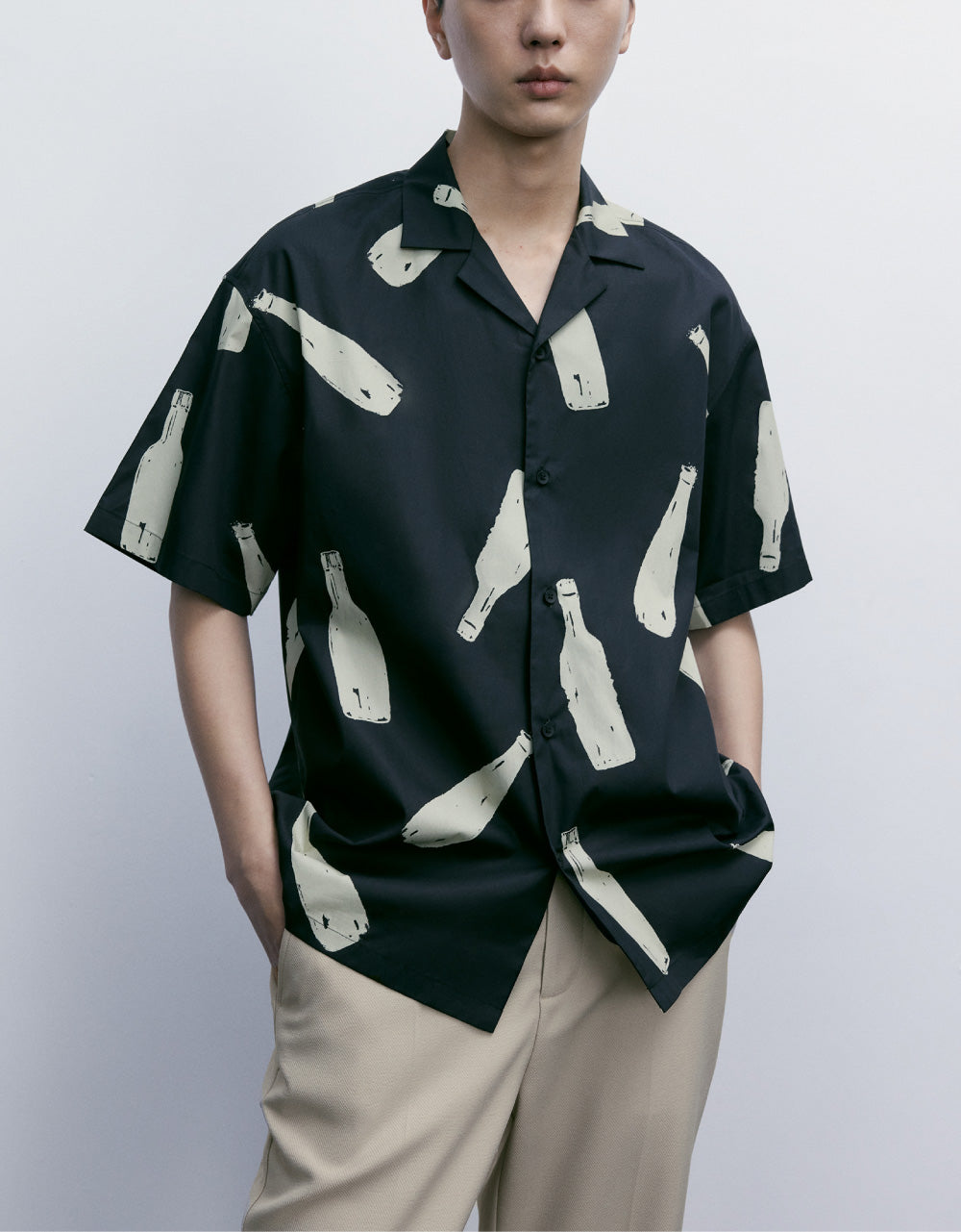 Bottles Print Loose Shirt