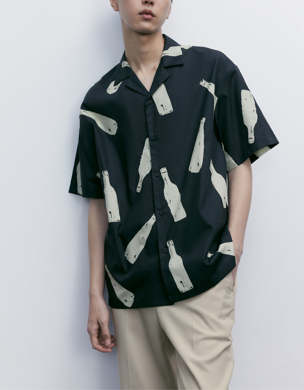 Bottles Print Loose Shirt