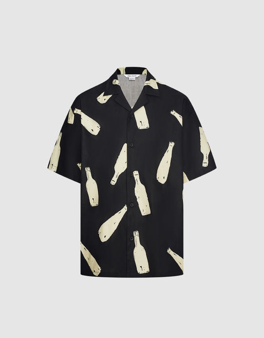 Bottles Print Loose Shirt