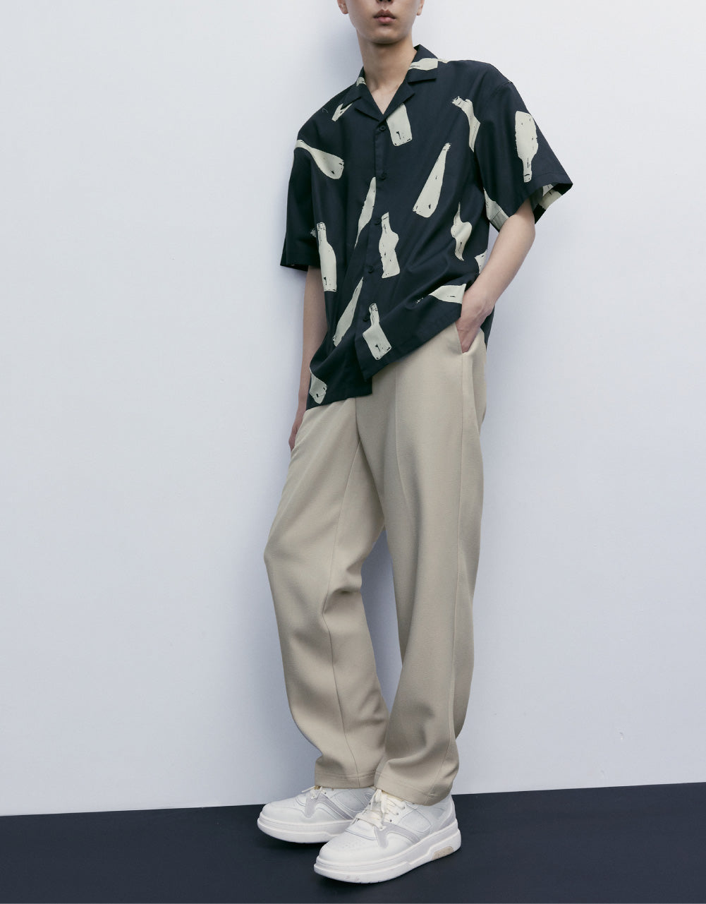Bottles Print Loose Shirt