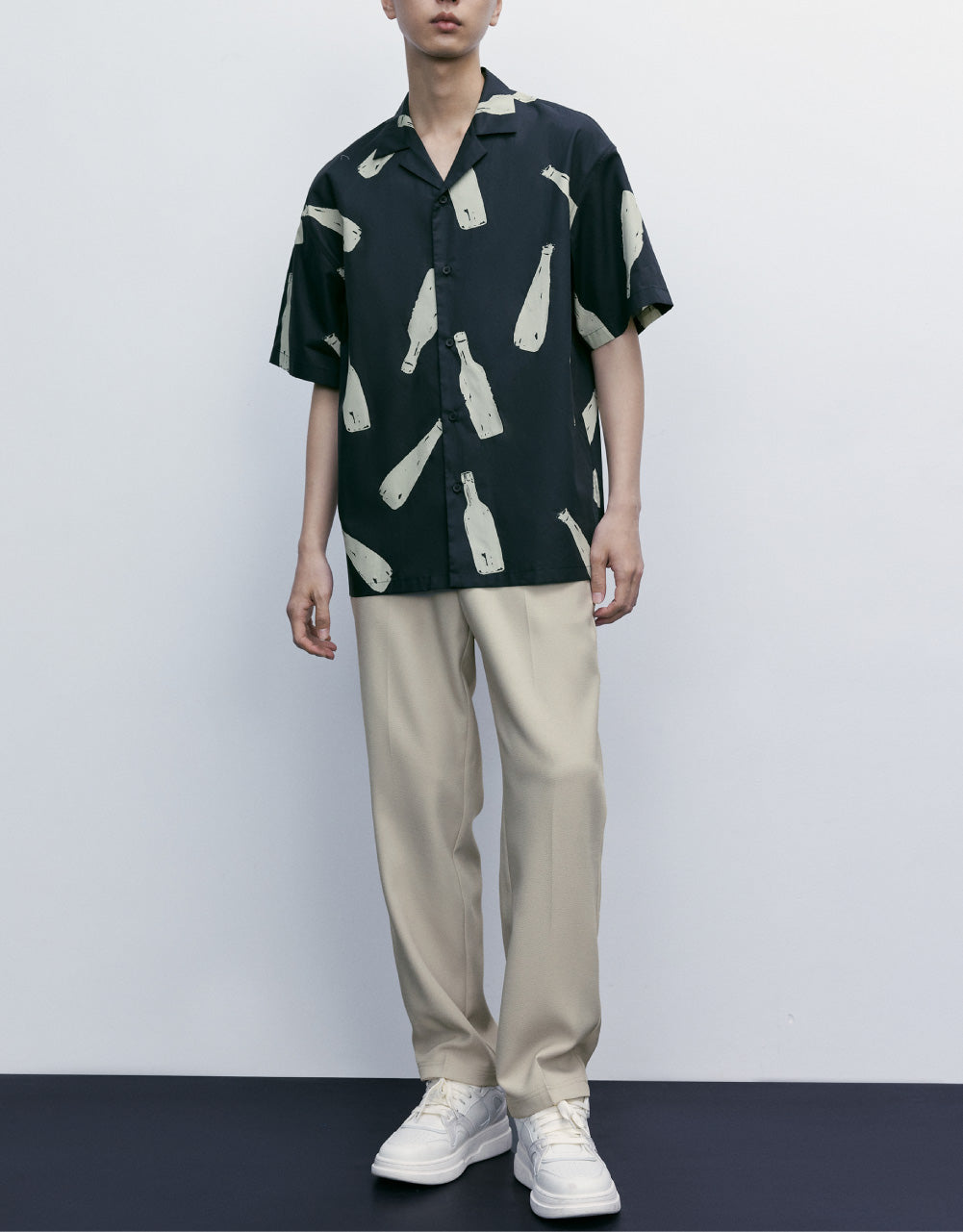 Bottles Print Loose Shirt