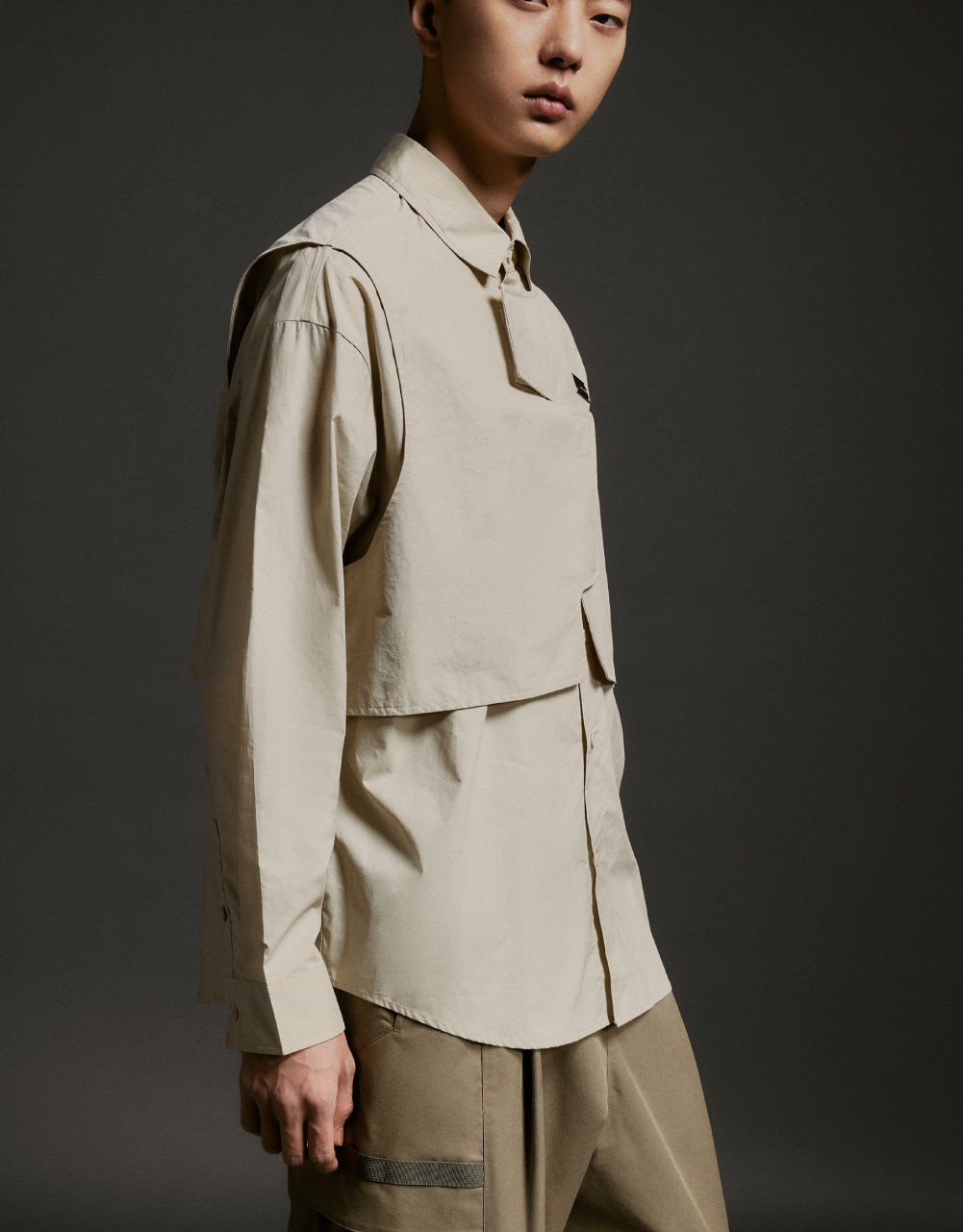 2 In 1 Drop Shoulder Shirt