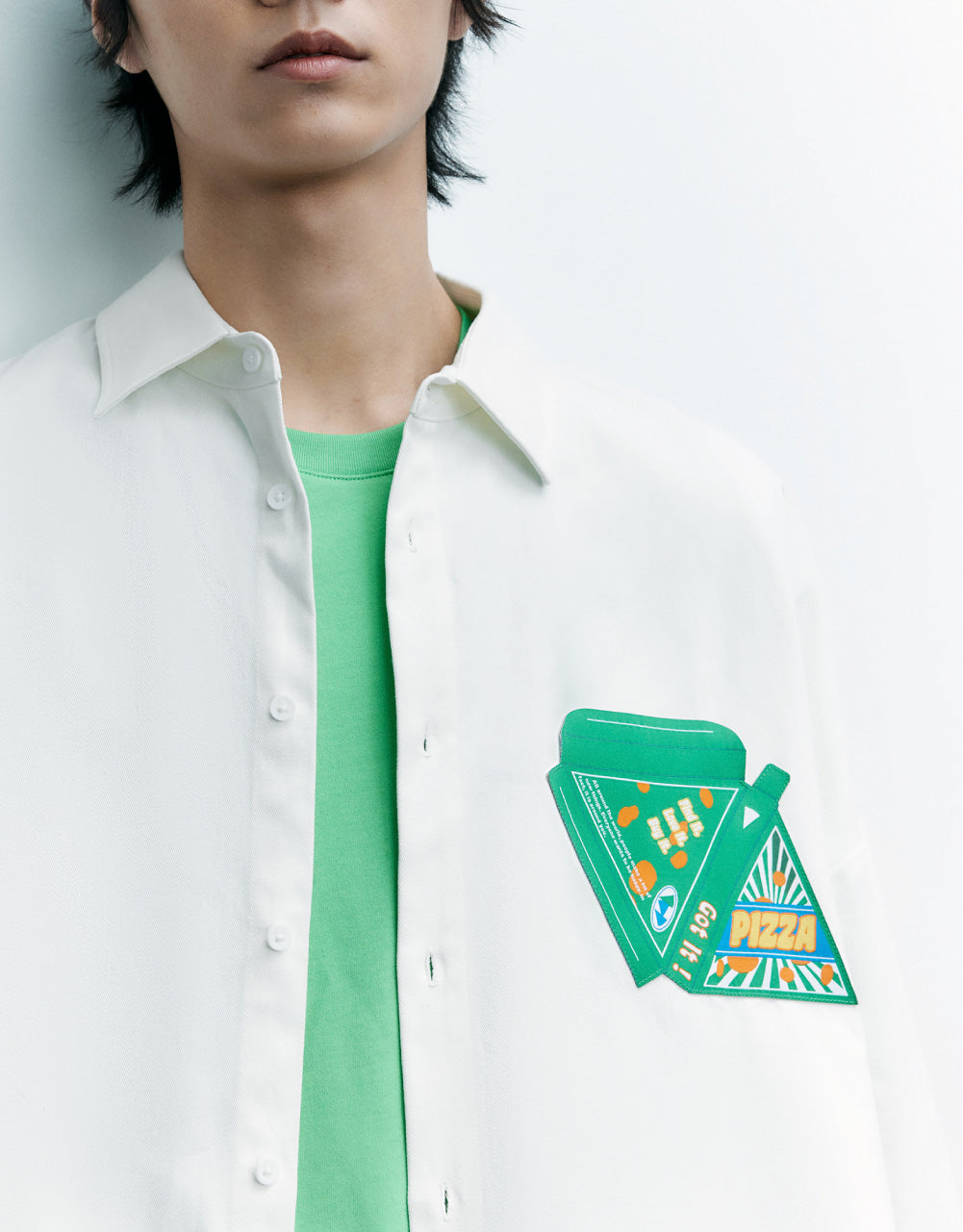 Pizza Box Detail Oversized Shirt