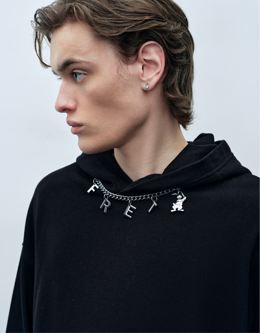 Necklace Detail Oversized Hoodie