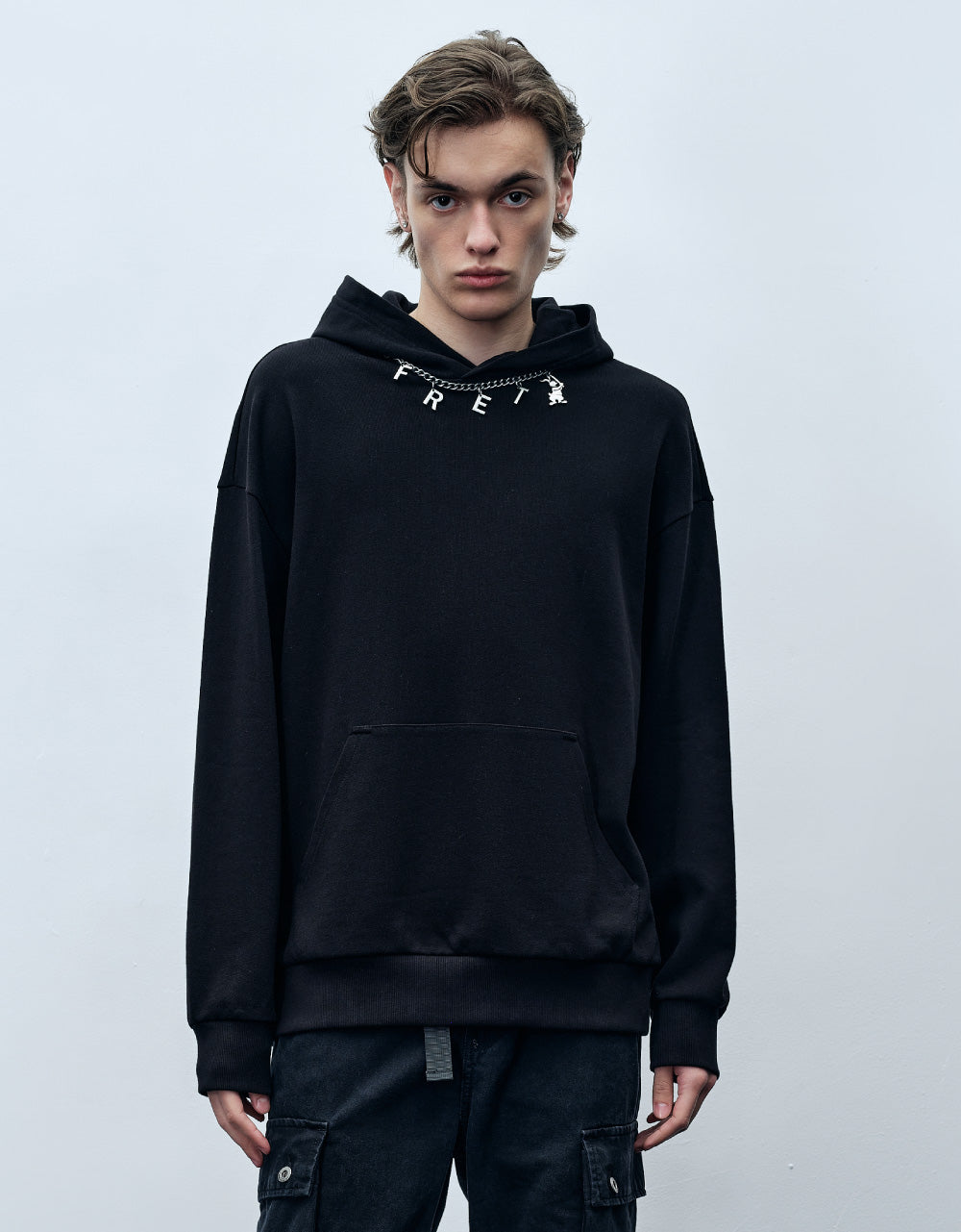 Necklace Detail Oversized Hoodie