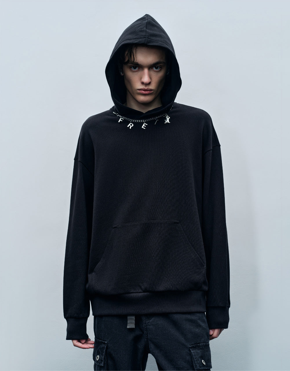 Necklace Detail Oversized Hoodie