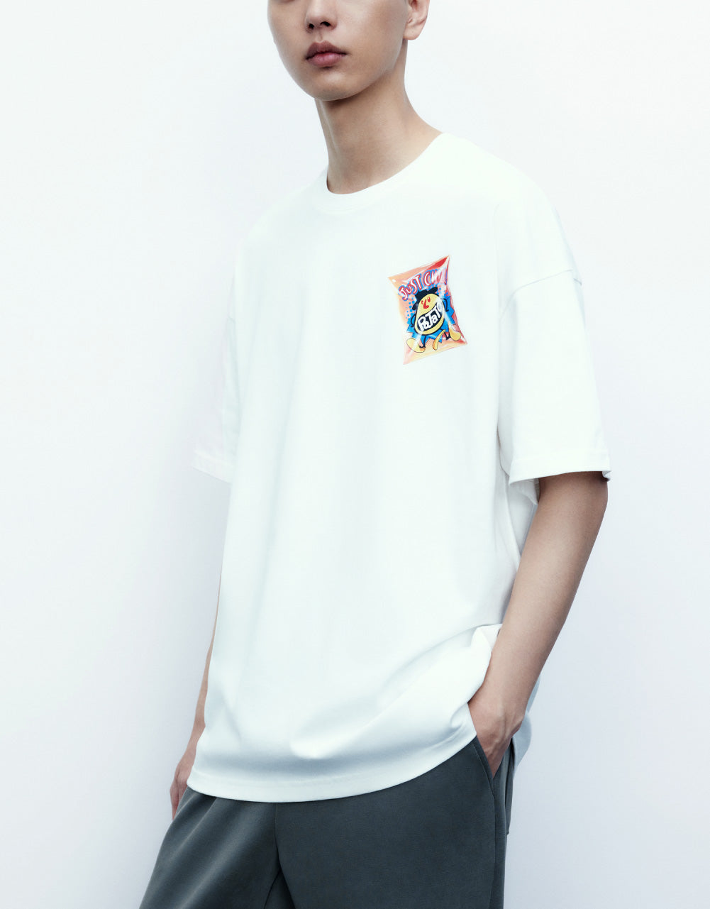 Chips Detail Crew Neck T-Shirt