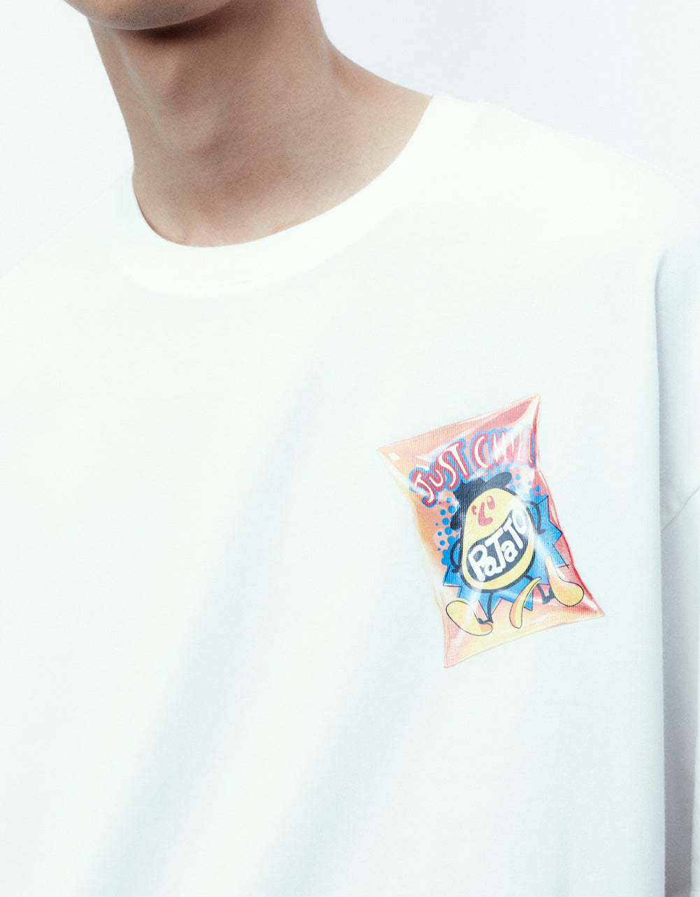 Chips Detail Crew Neck T-Shirt