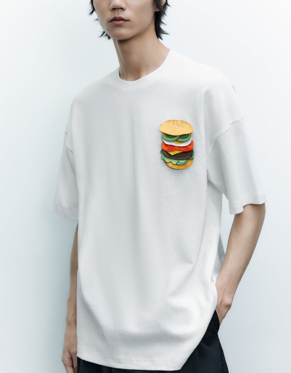 Burger Detail Crew Neck T-Shirt