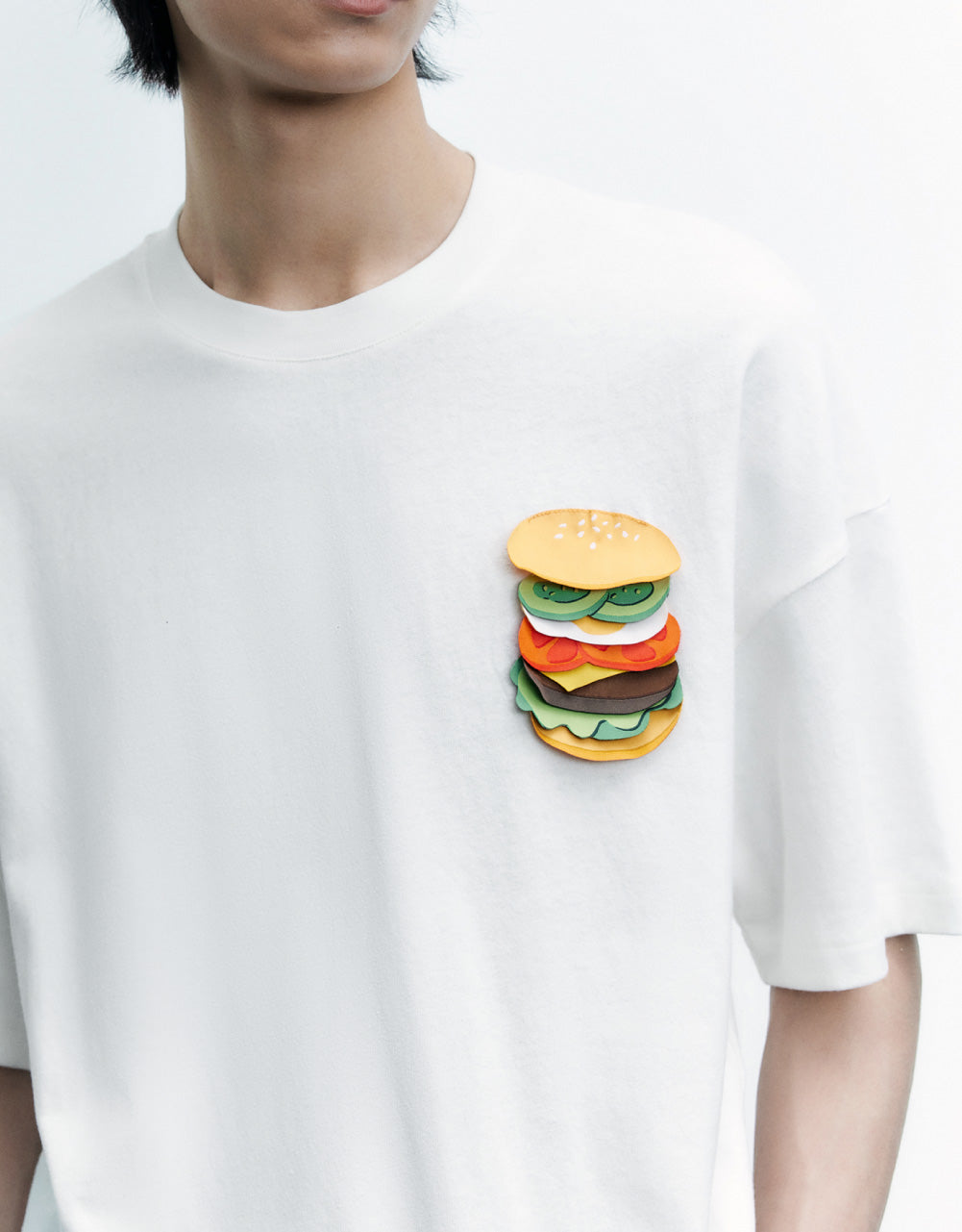 Burger Detail Crew Neck T-Shirt