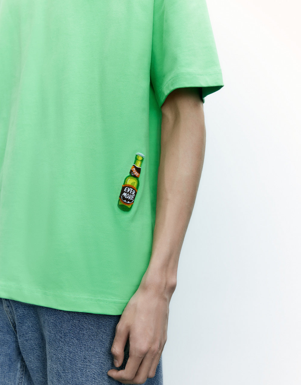 Bottle Printed Crew Neck T-Shirt