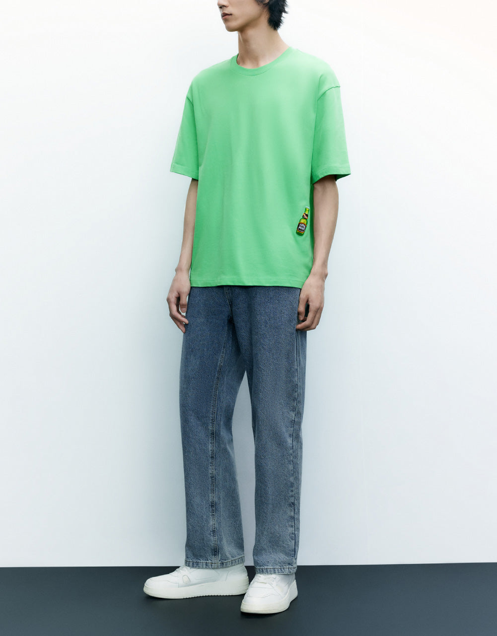 Bottle Printed Crew Neck T-Shirt