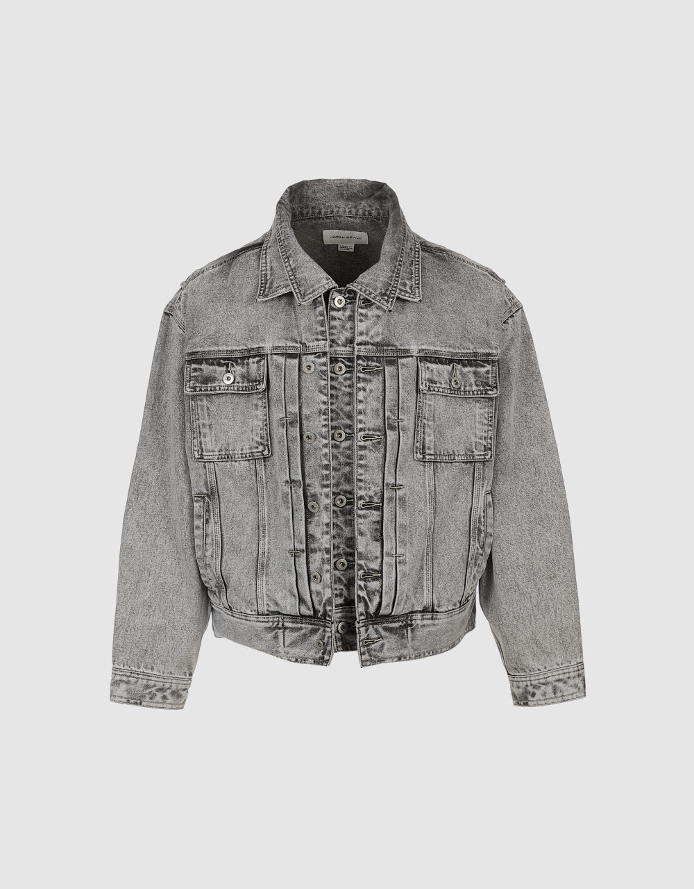 Drop Shoulder Sleeve Jacket Collar Denim Jacket