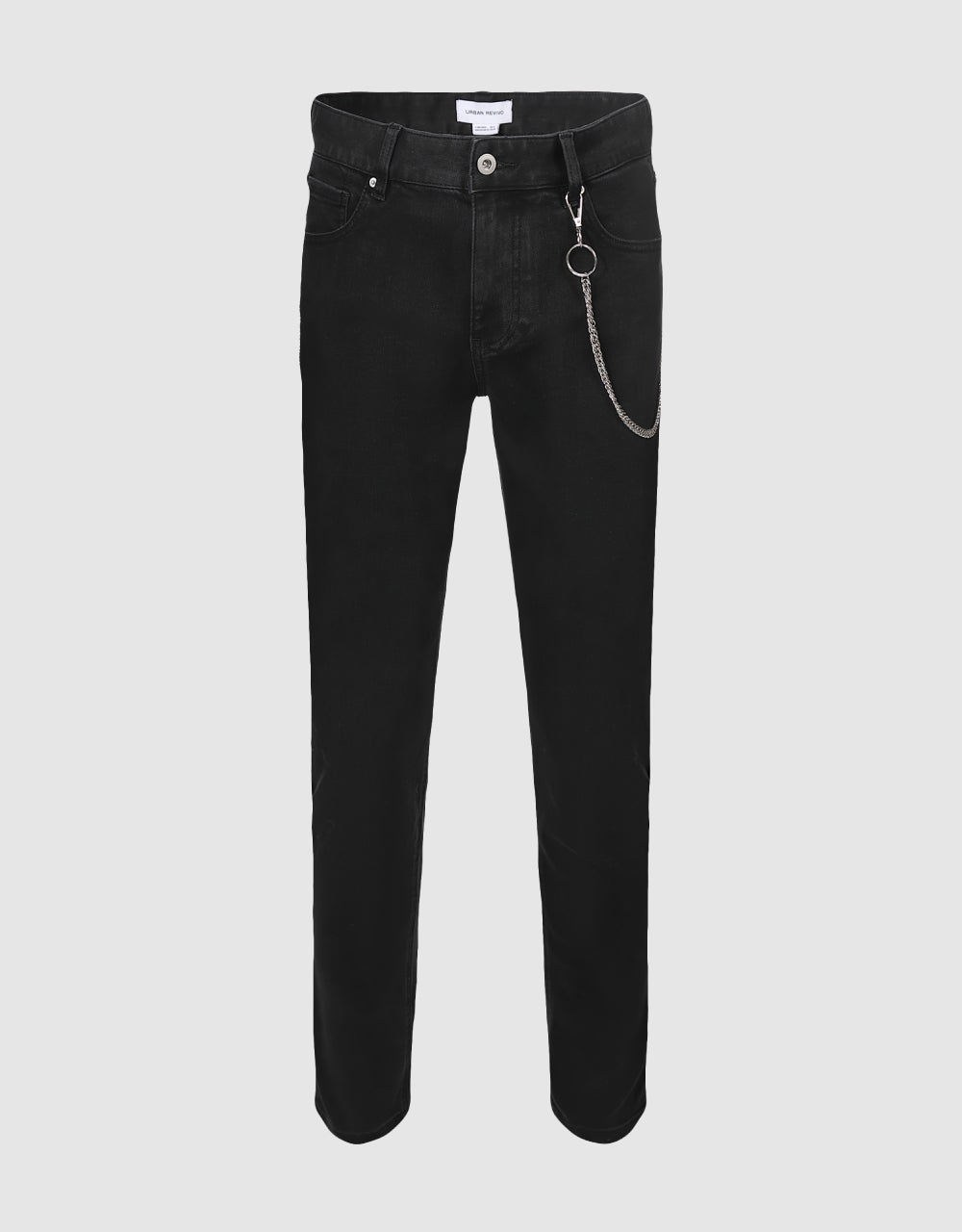 Chain Detail Straight Jeans