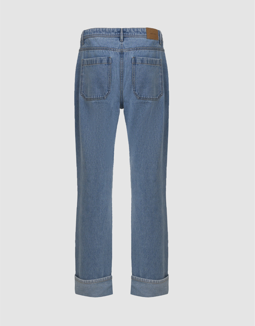 Roll Up Hem Straight Jeans