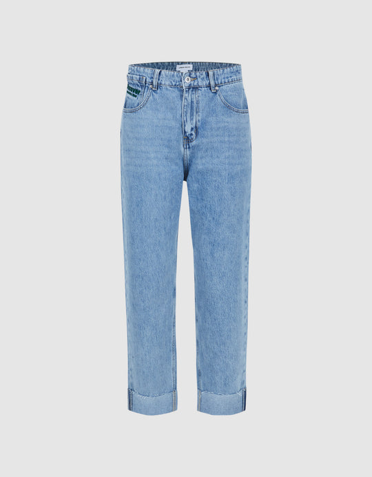 Pocket Detail Straight Jeans