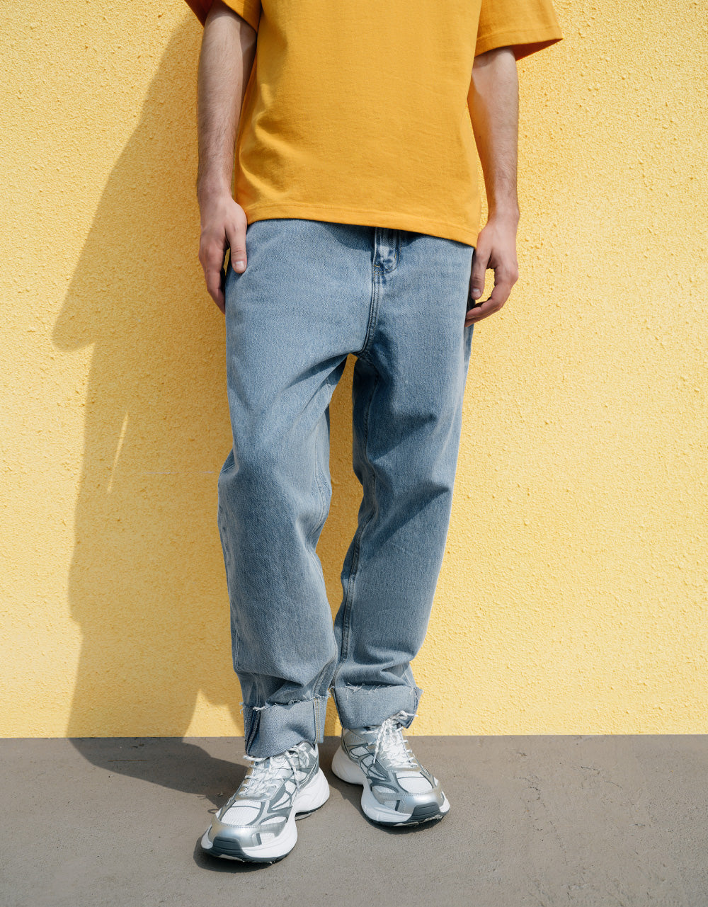 Pocket Detail Straight Jeans