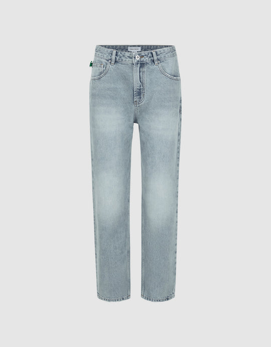 Mid-Waist Straight Jeans