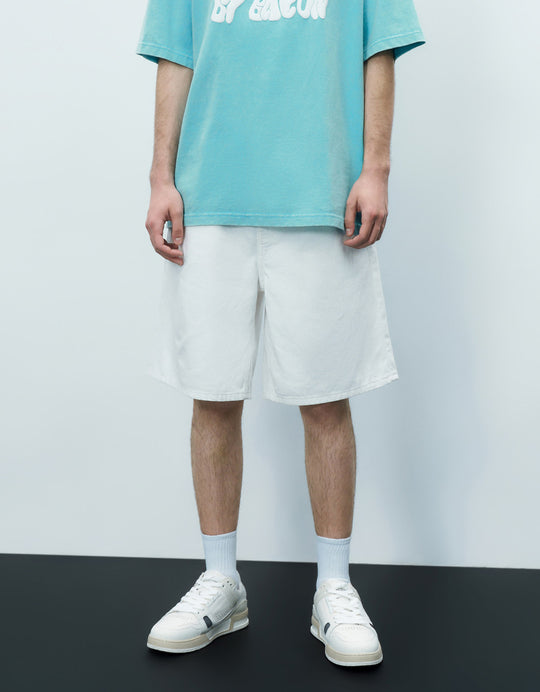 Mid-Waist Denim Shorts