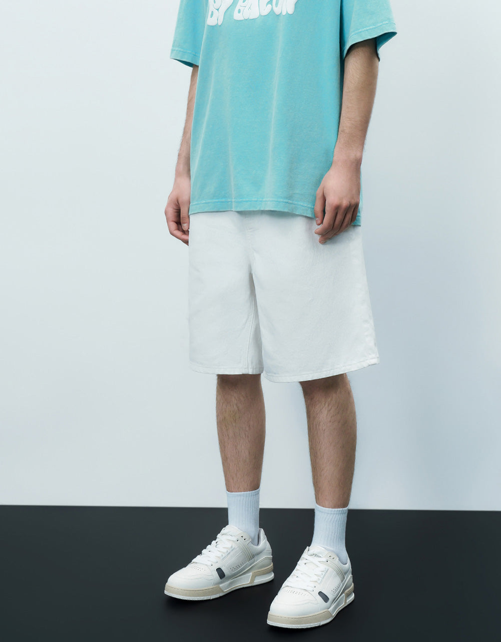 Mid-Waist Denim Shorts