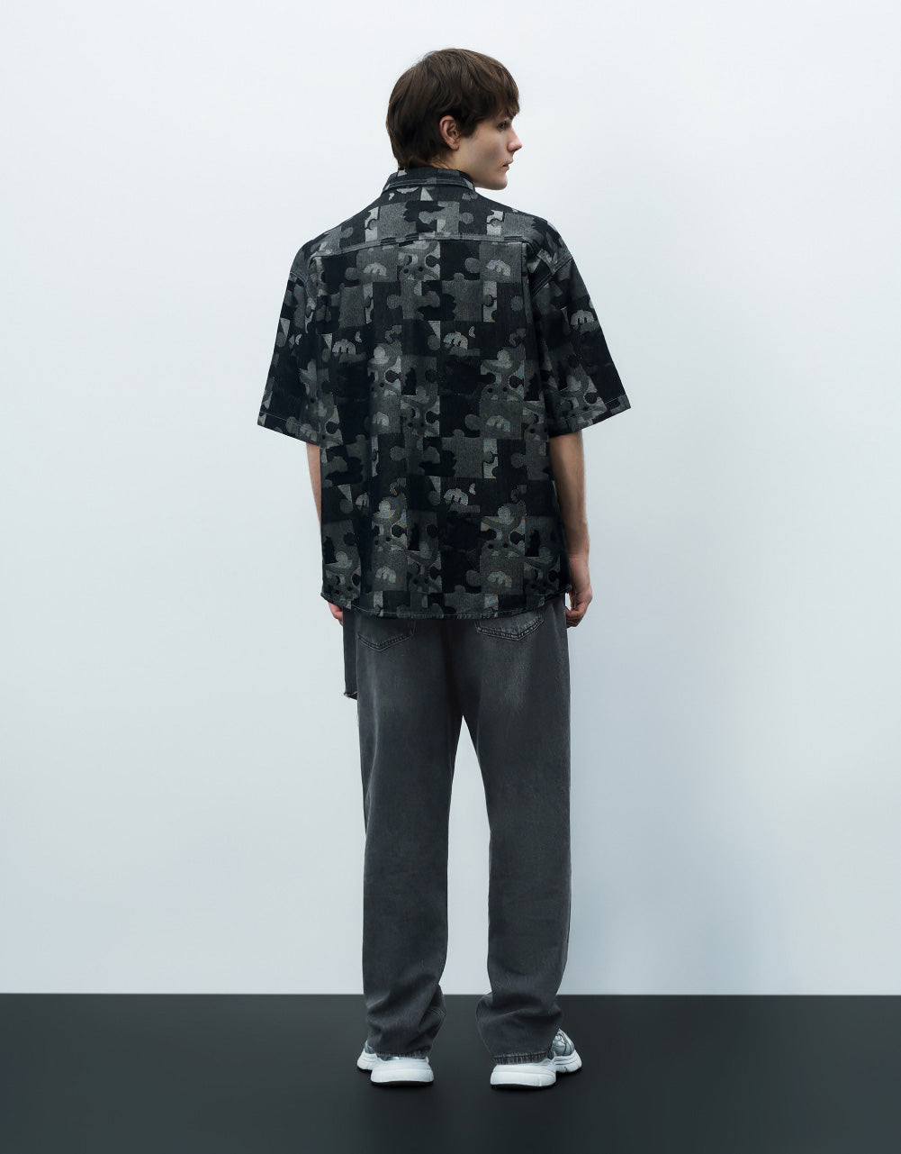 Puzzle Printed Denim Shirt