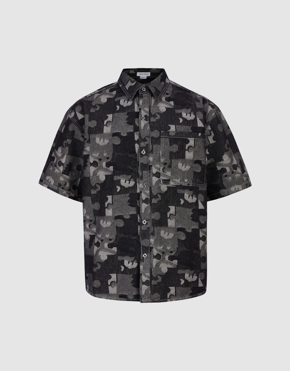 Puzzle Printed Denim Shirt