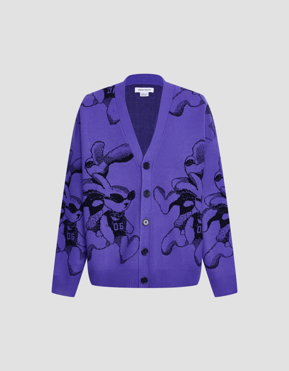 Bunny Print Knit Cardigan