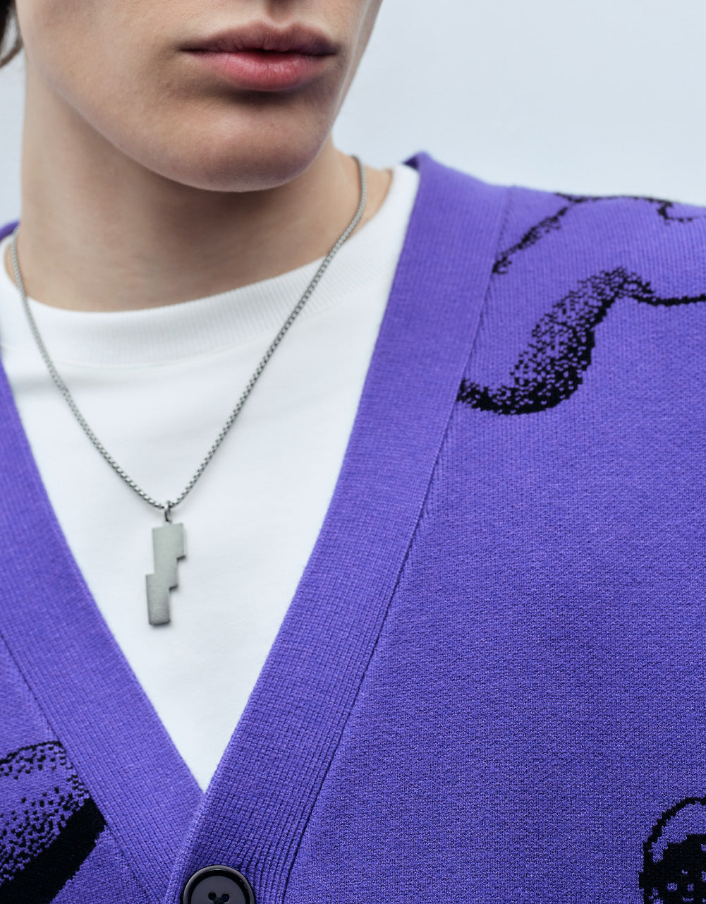 Bunny Print Knit Cardigan