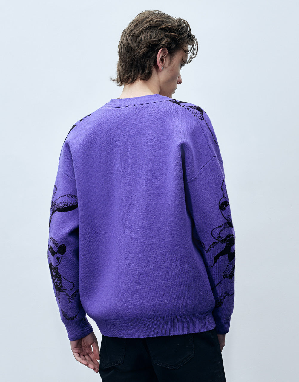 Bunny Print Knit Cardigan