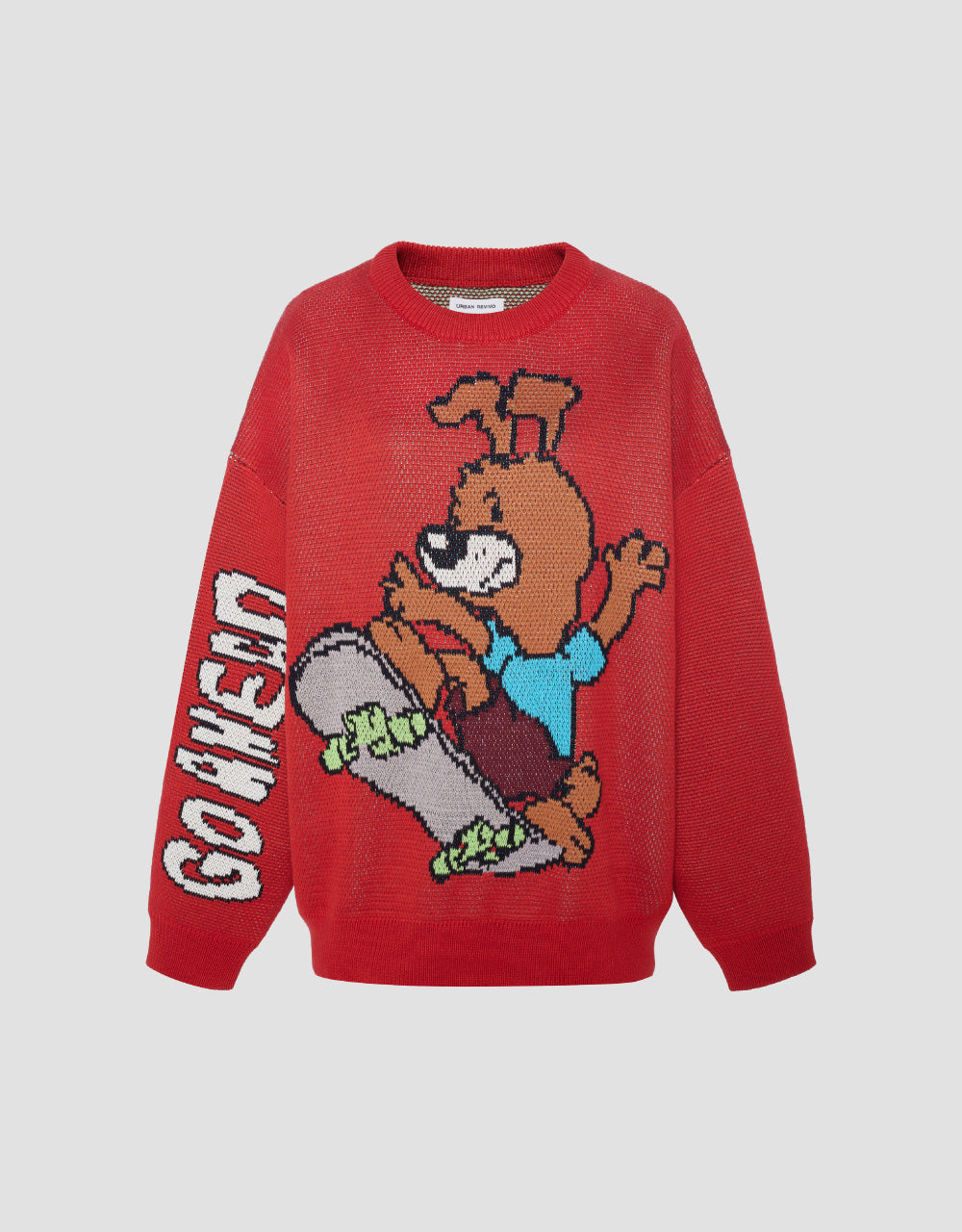 Skateboard Dog Print Knit T-Shirt