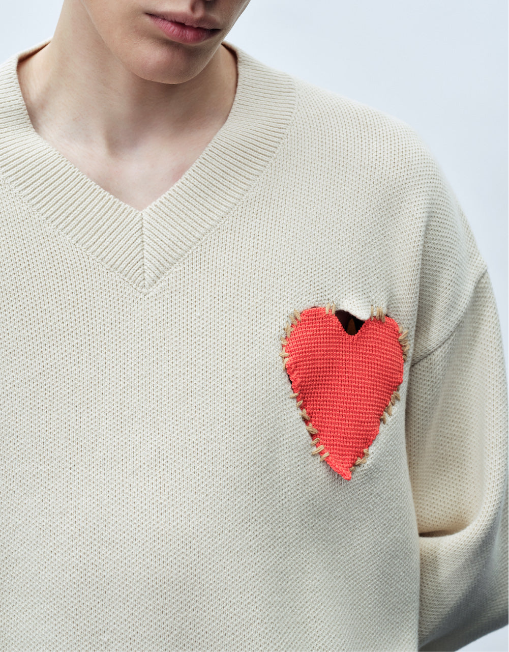 Heart Print Knit T-Shirt