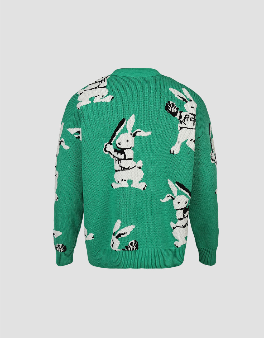 Bunny Pattern Knitted Cardigan