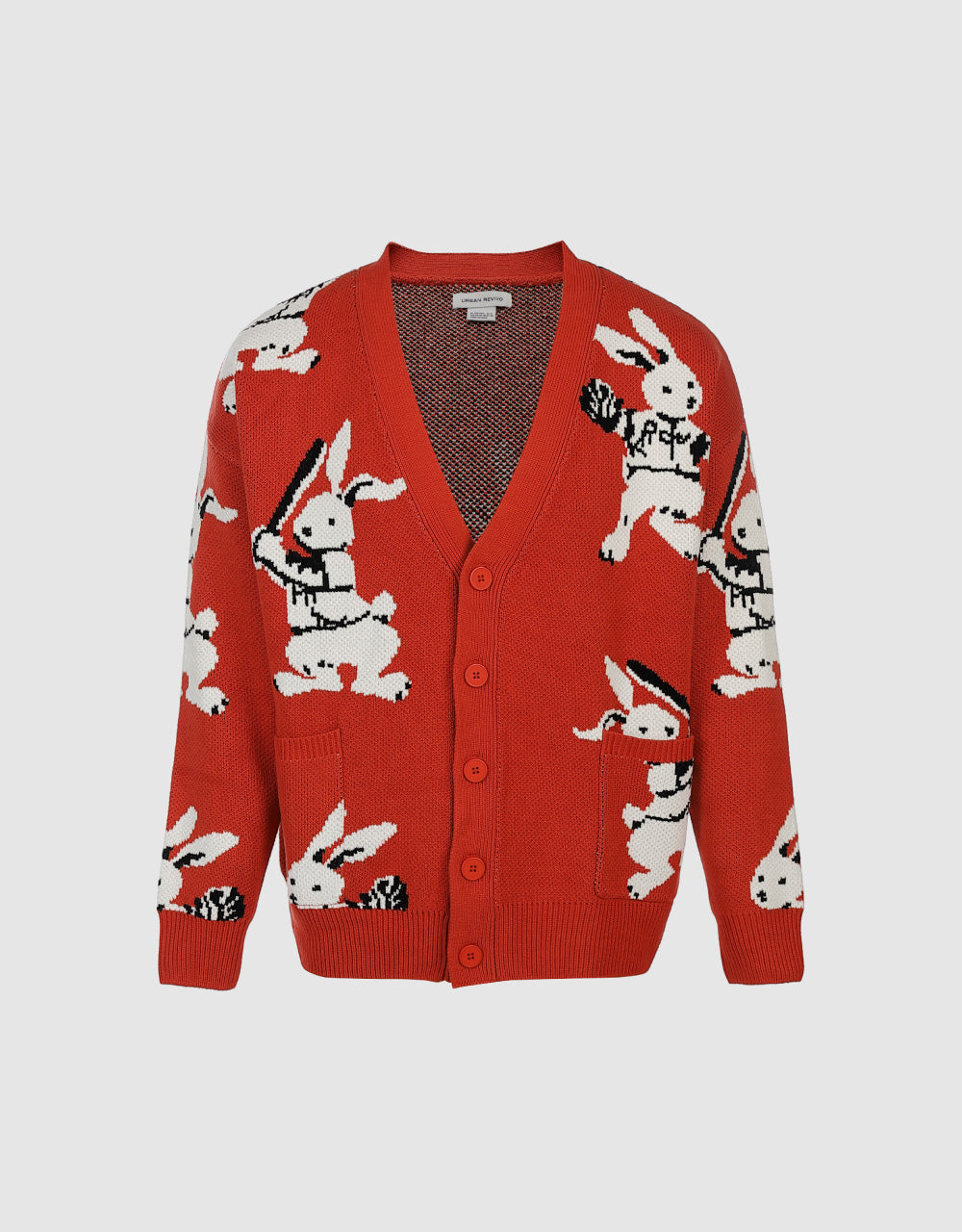 Bunny Pattern Knitted Cardigan
